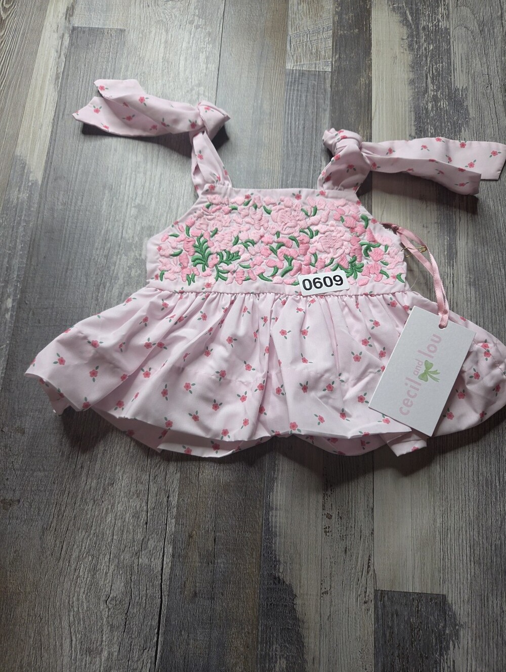 Cecil And Lou NEW 6 Months Pink Floral Embroidered Top